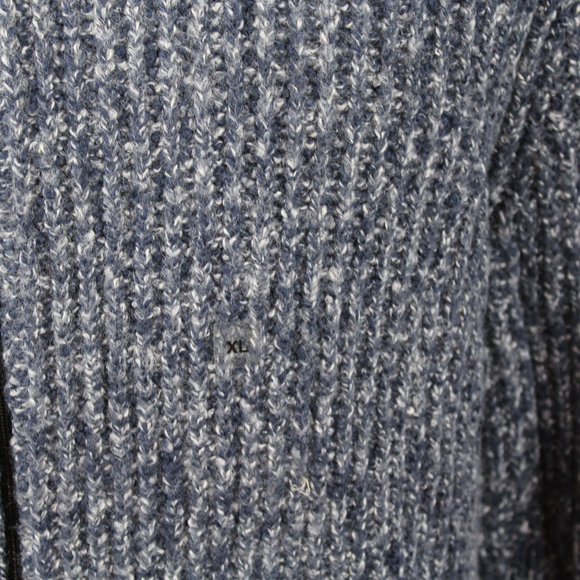 NWT Express Men's Marled Knit Sweater XL Blue Cotton Stretch - Picture 4 of 7